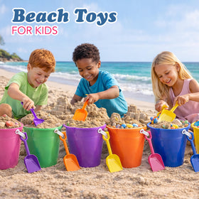 4E's Novelty blue 9-inch sand bucket for kids' outdoor sand adventures.