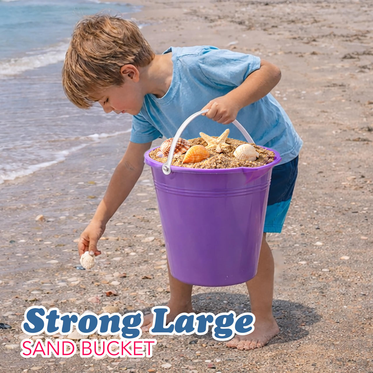 4E's Novelty orange 9-inch sand bucket for vibrant beach fun.