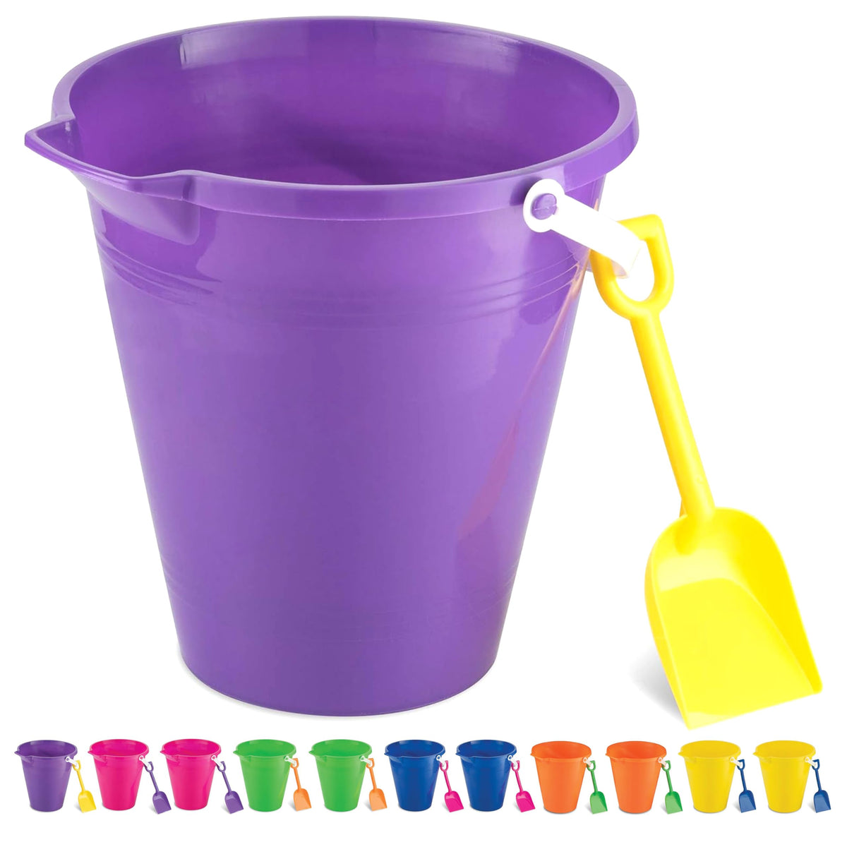 4E's Novelty pink 9-inch sand bucket for beach play and castle building.