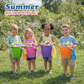 4E's Novelty purple 9-inch sand bucket for playful sand creations.