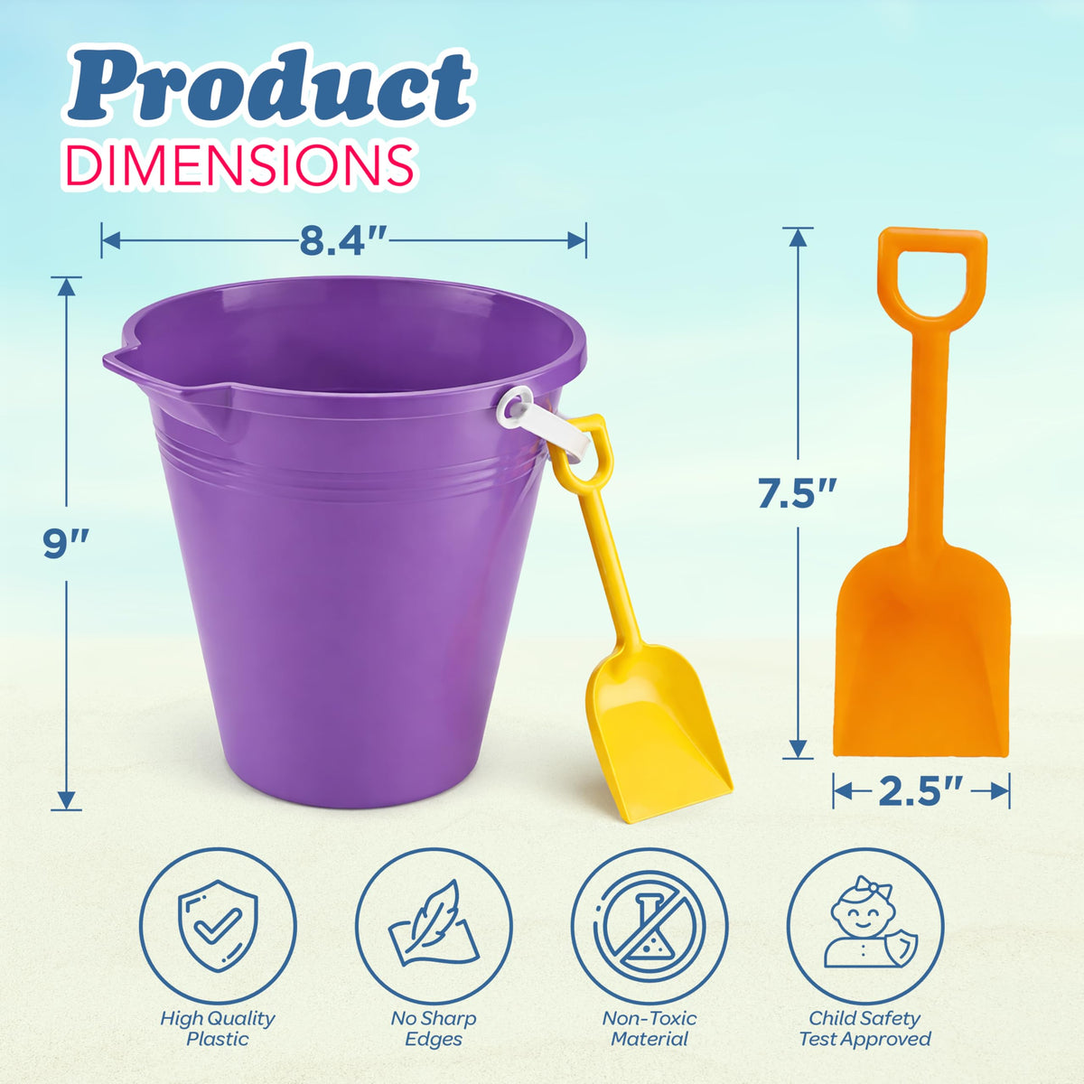4E's Novelty yellow 9-inch sand bucket for sunny beach outings.