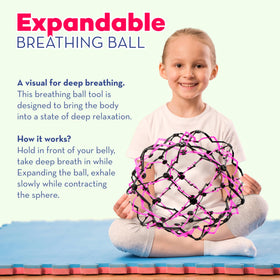 4E's Novelty neon pink breathing ball expands for visual breathing cues