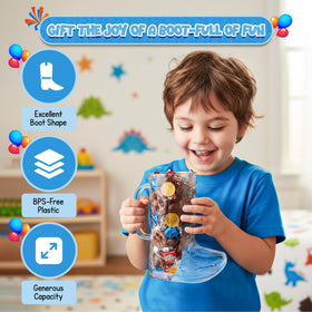 4E's Novelty cowboy boot mug packaging highlights BPA-free construction