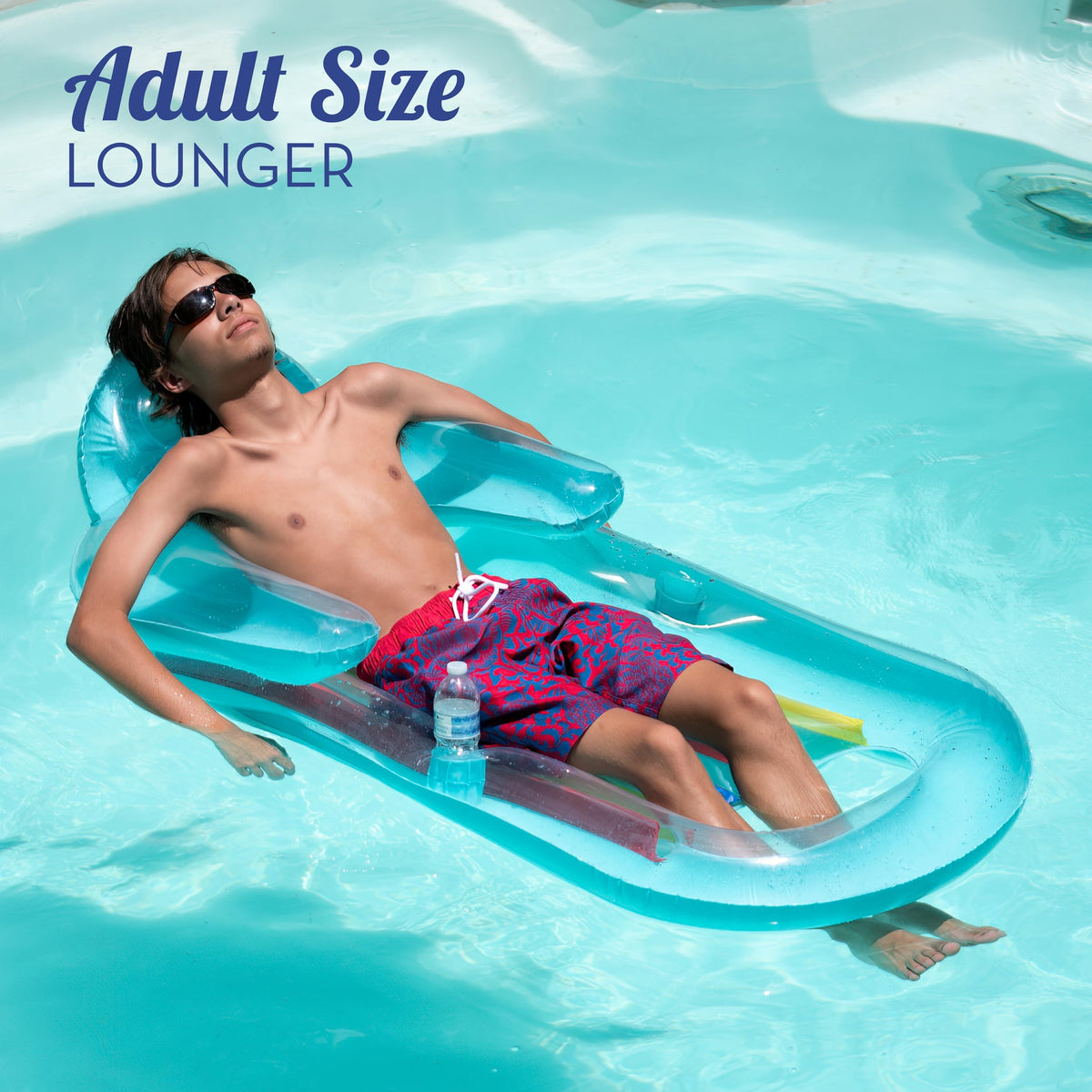 4E's Novelty cup holder floating recliner keeps drinks nearby