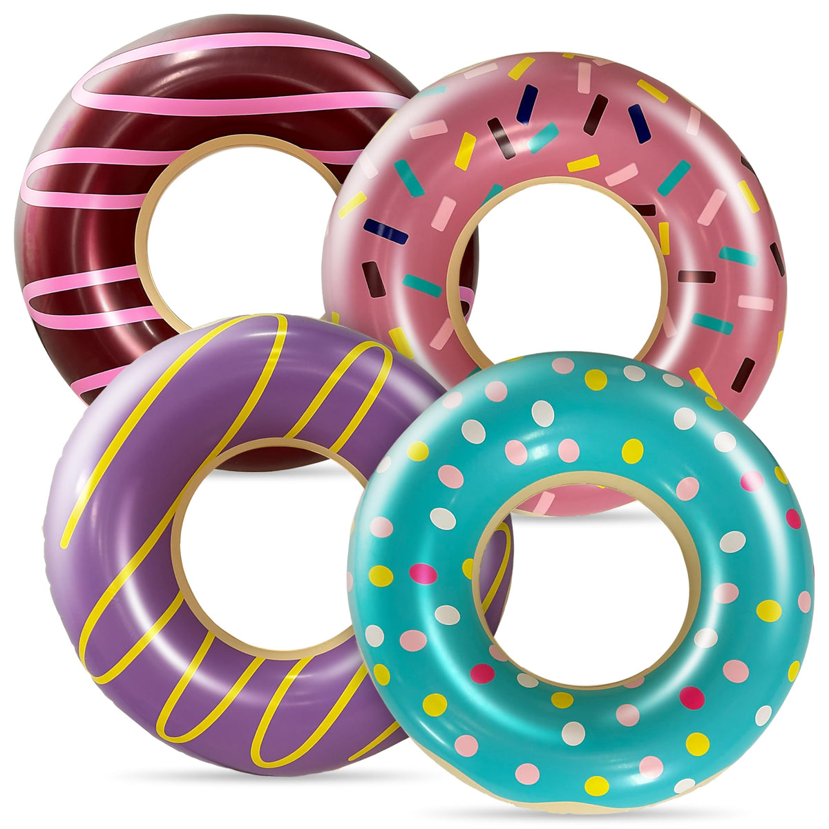4E's Novelty donut pool float with blue frosting for water play and beach photos.
