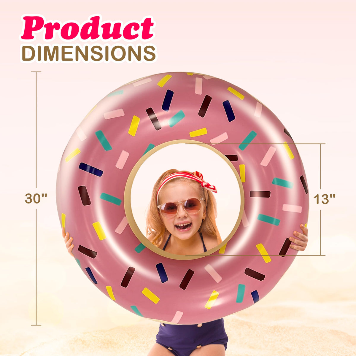 4E's Novelty donut pool float with purple frosting stands out at pool parties.