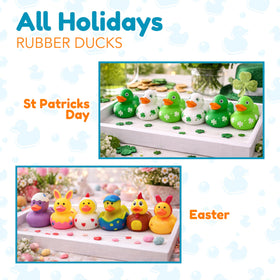 4E's Novelty Easter ducks with bunny and egg illustration
