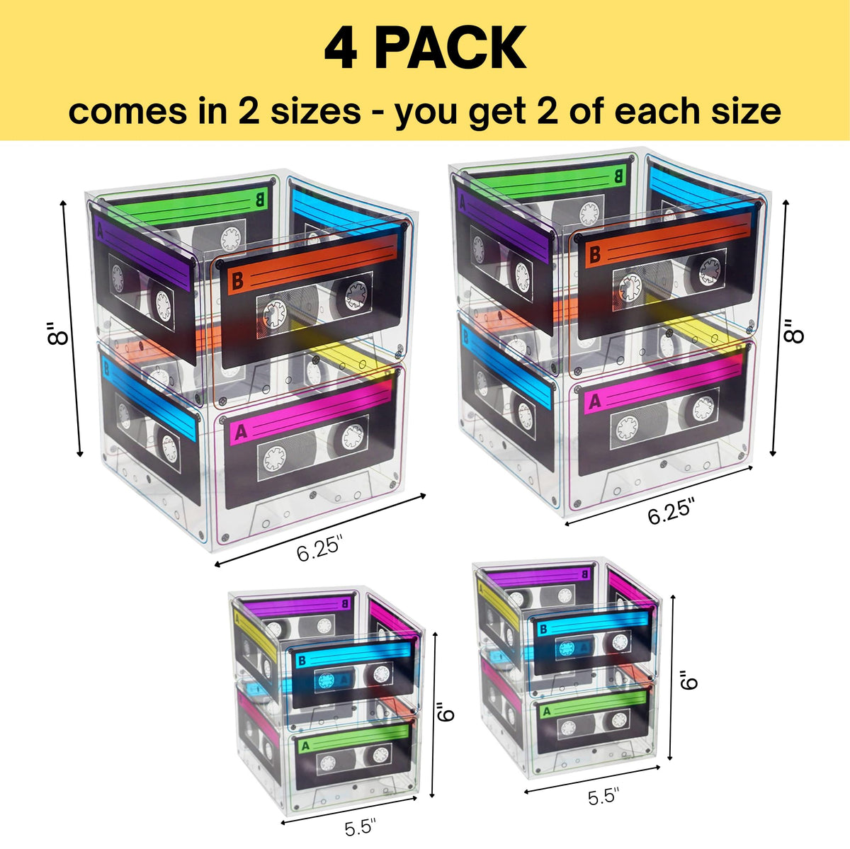 4E's Novelty easy-assembly cassette buckets store flat after use