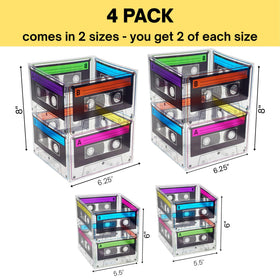 4E's Novelty easy-assembly cassette buckets store flat after use