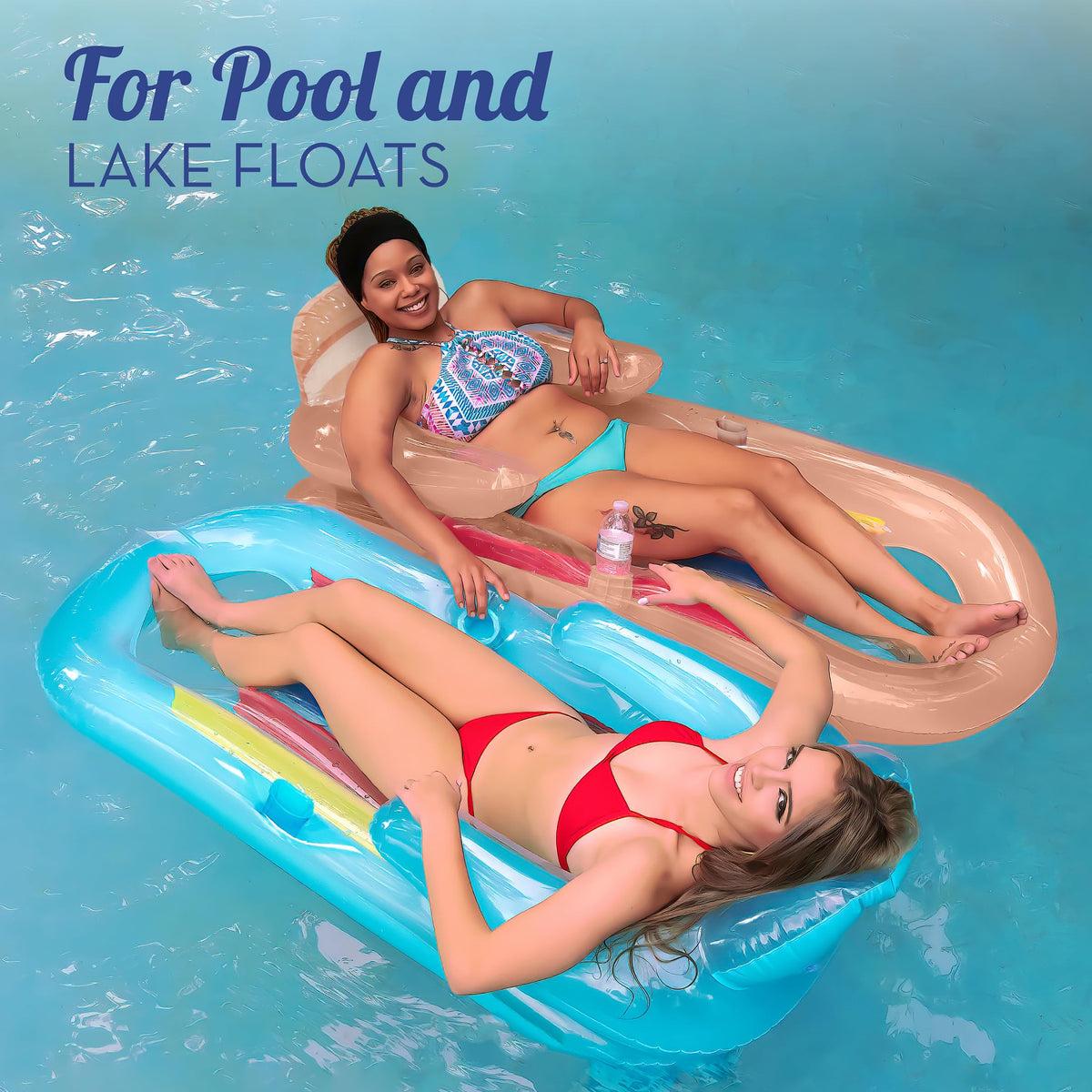 4E's Novelty easy-inflate pool float for quick setup