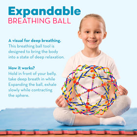 4E's Novelty expandable breathing ball expanded size for deep breathing practice.