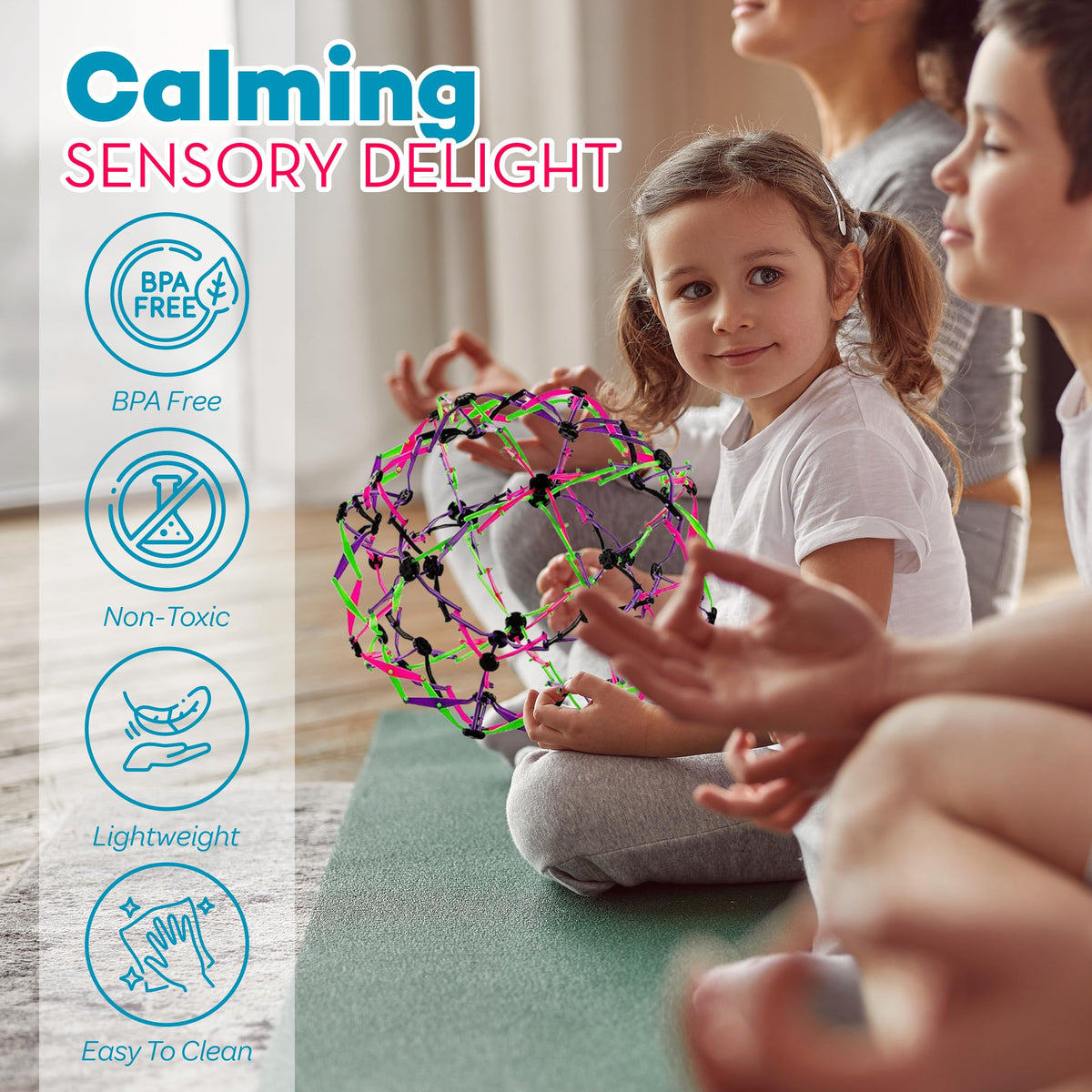 4E's Novelty kids and adults use breathing ball for anxiety relief and concentration.
