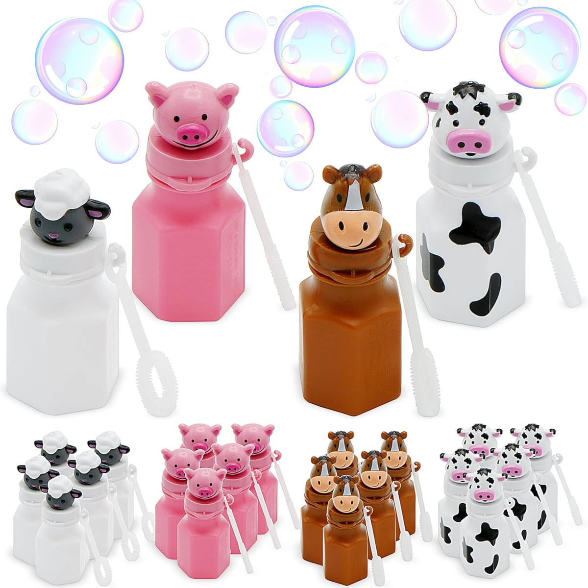 4E's Novelty Farm Animals Bubbles with horse design for outdoor play and party favors.
