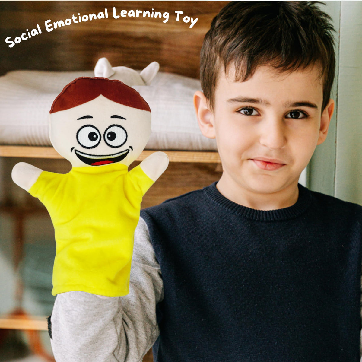 4E's Novelty Feeling Puppet surprised, sparks curiosity and expressive dialogue during pretend play