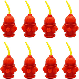 4E's Novelty fire hydrant cup with lid; durable 12oz sipper for kids at parties.