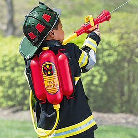 4E's Novelty firefighter backpack tank 1.3L enables extended water battles without refills