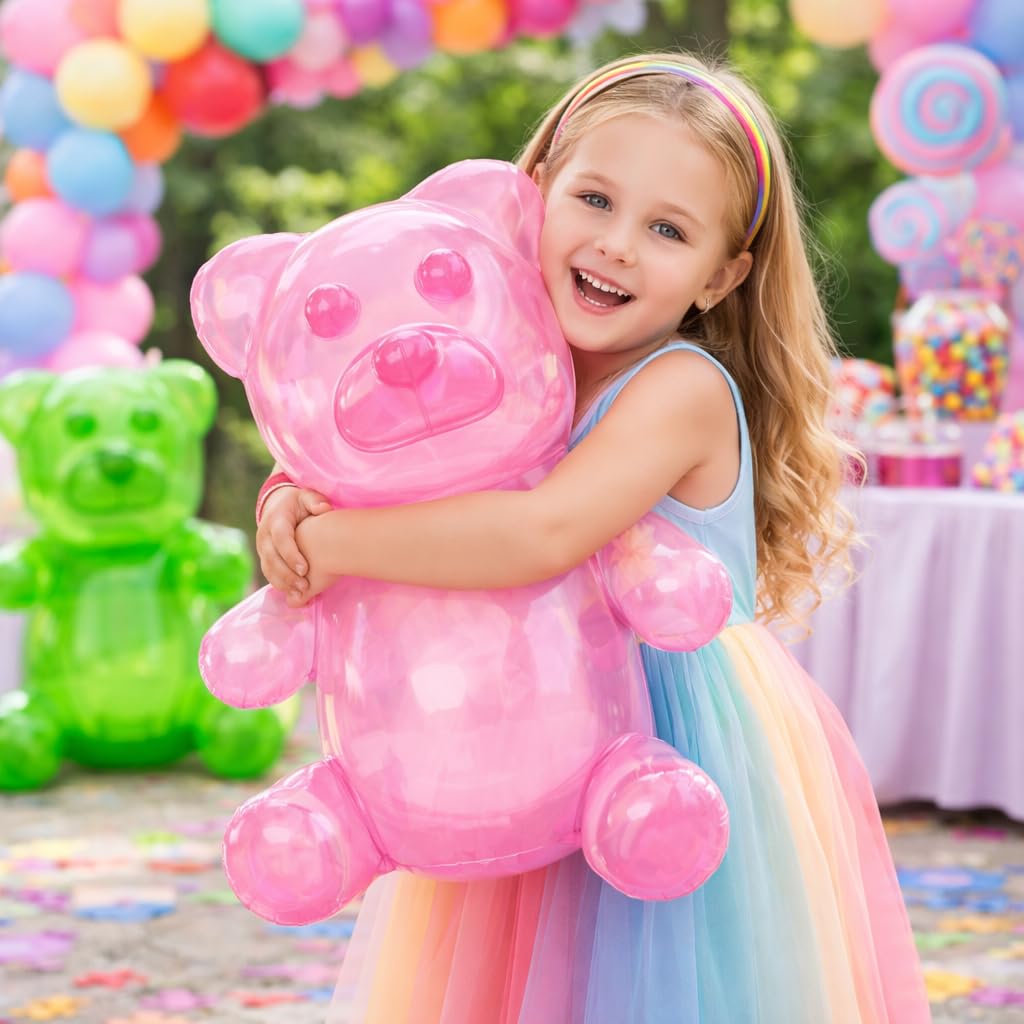 4E's Novelty gummy bears 24-inch green float perfect for photos and pool games.