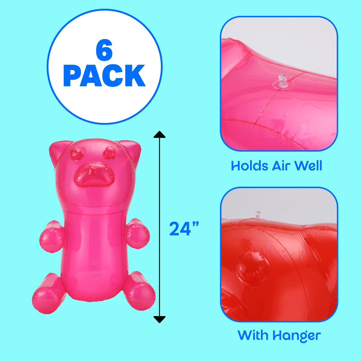 4E's Novelty gummy bears 24-inch float display pack for party setup and photo booths.