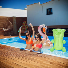 4E's Novelty gummy bears 24-inch purple float stands out in photos and pools.