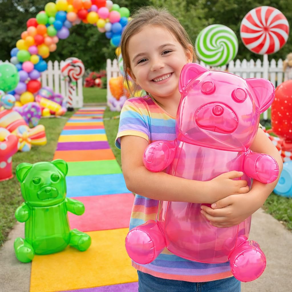 4E's Novelty gummy bears 24-inch yellow float adds bright color to any party.