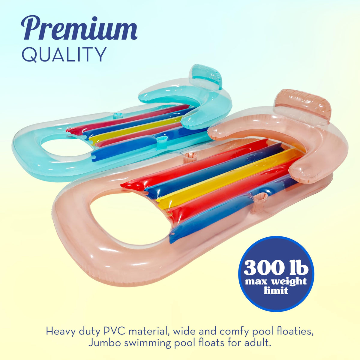 4E's Novelty heavy-duty PVC pool float built for durability