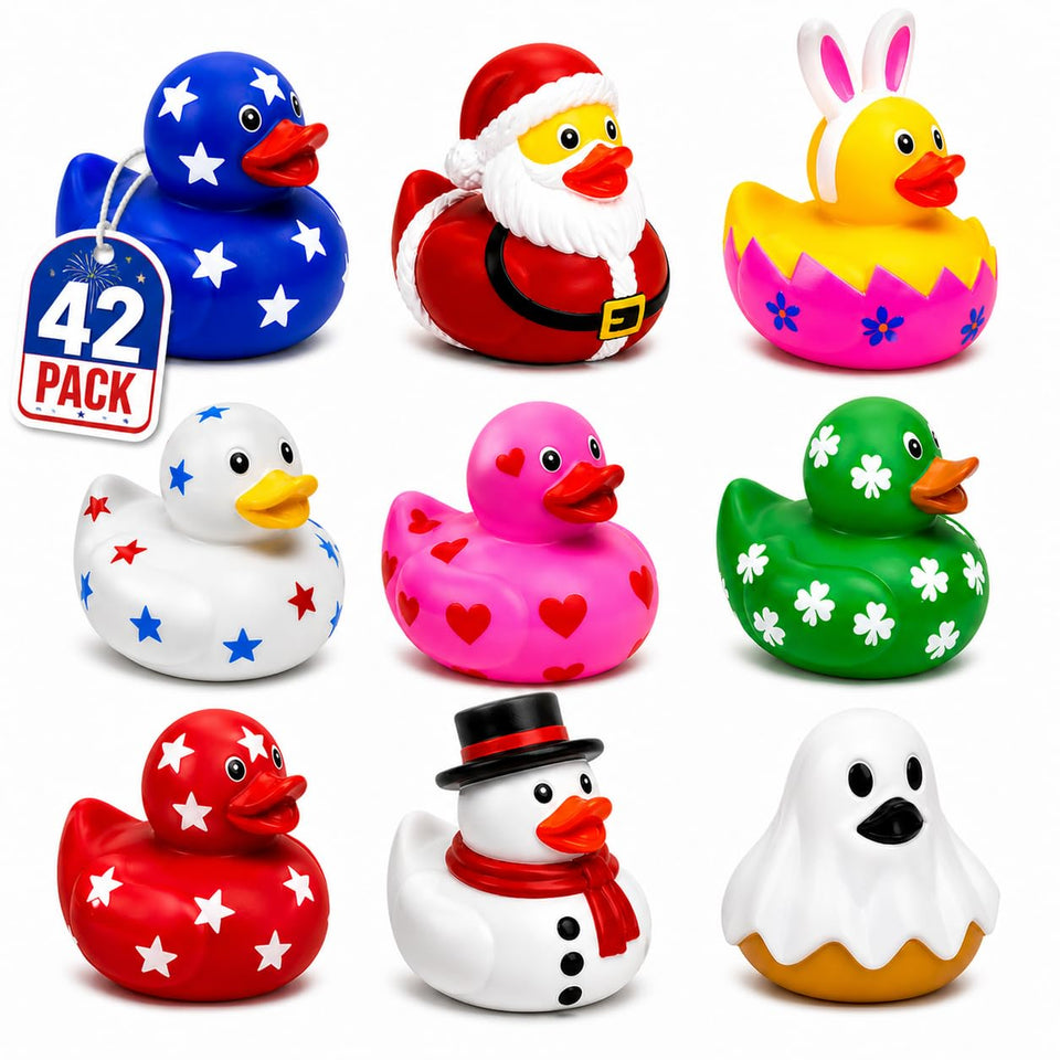 4E's Novelty holiday ducks assortment for bath time fun and gifts