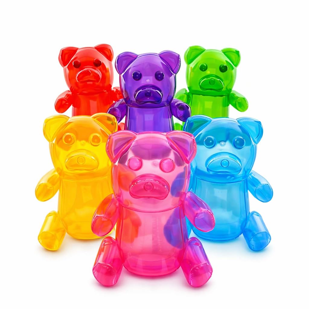 4E's Novelty inflatable gummy bear pink, cute photo booth prop for kids.