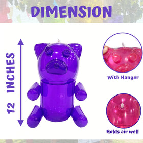 4E's Novelty inflatable gummy bear purple, fun Wonka-themed party prop for photos.