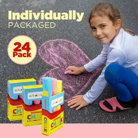 4E's Novelty jumbo chalk sticks, 4.25 inches, ideal for outdoor art.