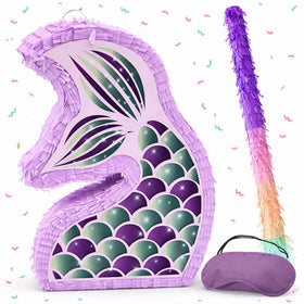 4E's Novelty Mermaid Pinata with Bat ready for a sea-themed birthday game and candy rewards