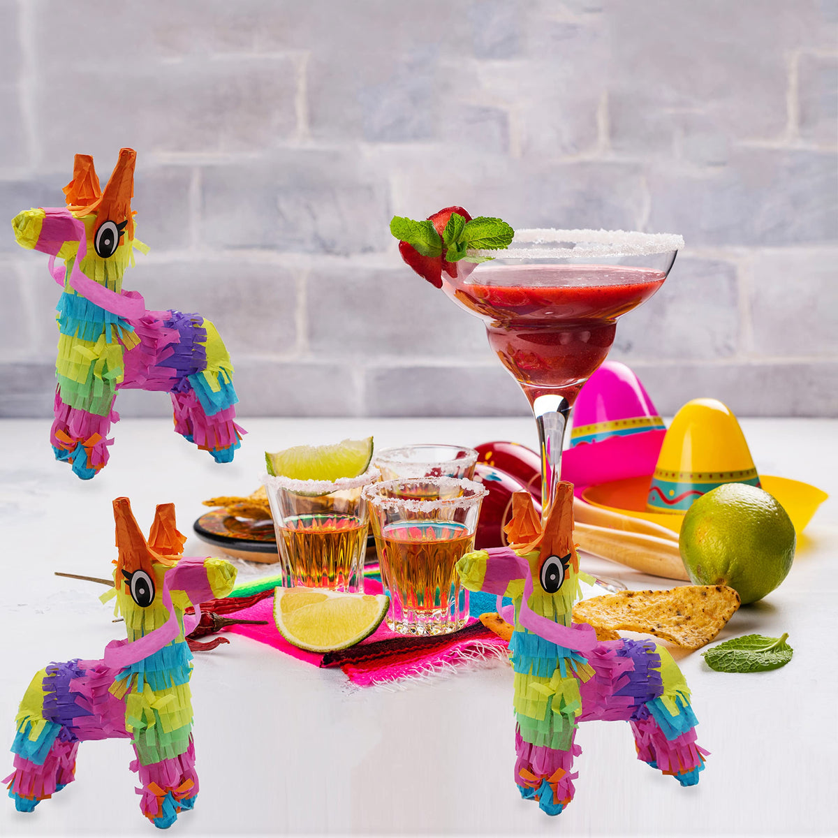 Vibrant fiesta pinata decoration ideal for Day of the Dead tables