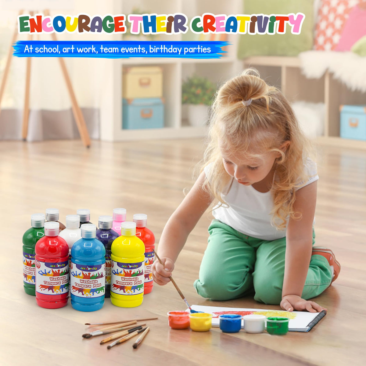 4E's Novelty non-toxic tempera paints safe for kids