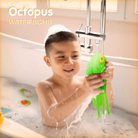 Soft, squishy texture octopus water balls for gentle squeezes and water jets