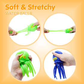 Water squirts from octopus heads for cause-and-effect play