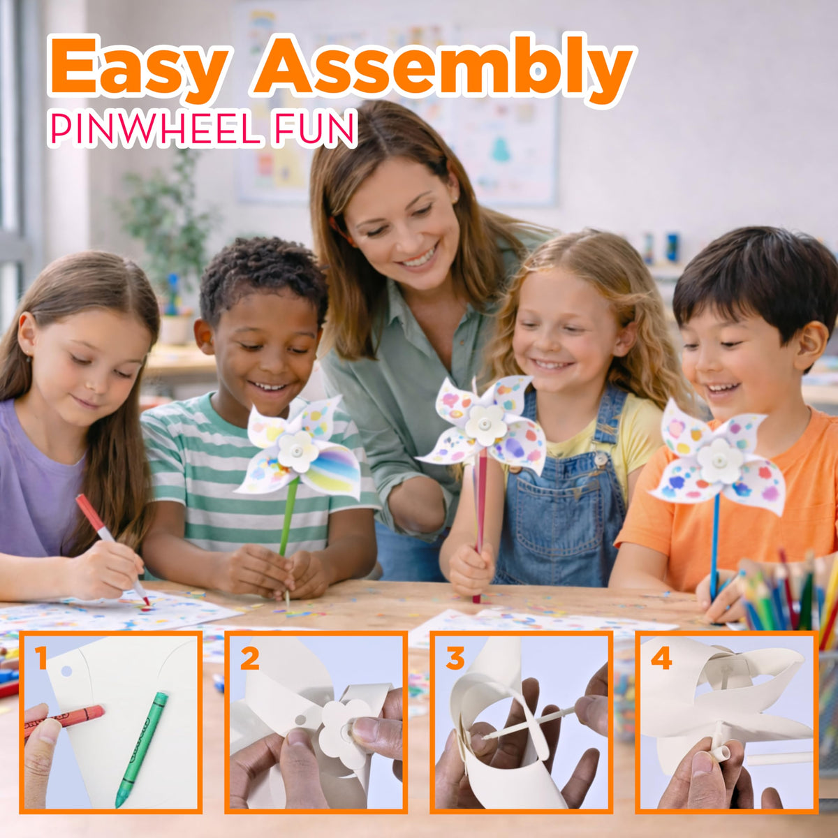 4E's Novelty painting and coloring options not included with pinwheels