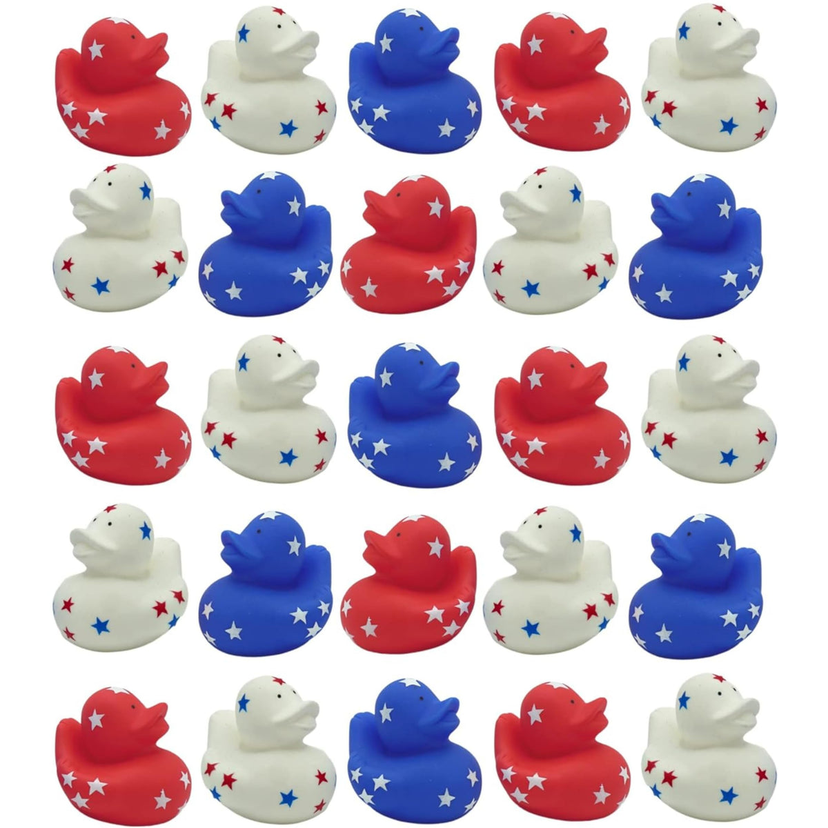 4E's Novelty patriotic ducks in red, white, blue for party favors.