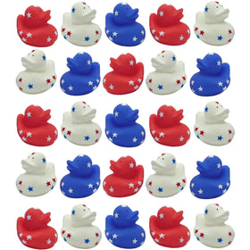 4E's Novelty patriotic ducks in red, white, blue for party favors.