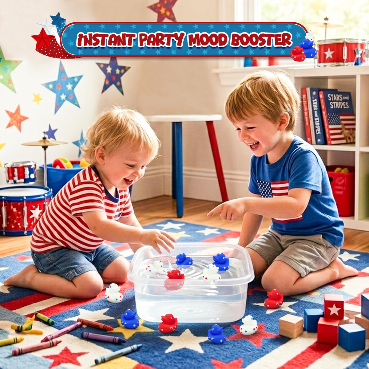 Compact 2-inch ducks fit goody bags and float decorations.
