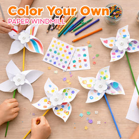 4E's Novelty instruction sheet for DIY pinwheels and assembly guidance