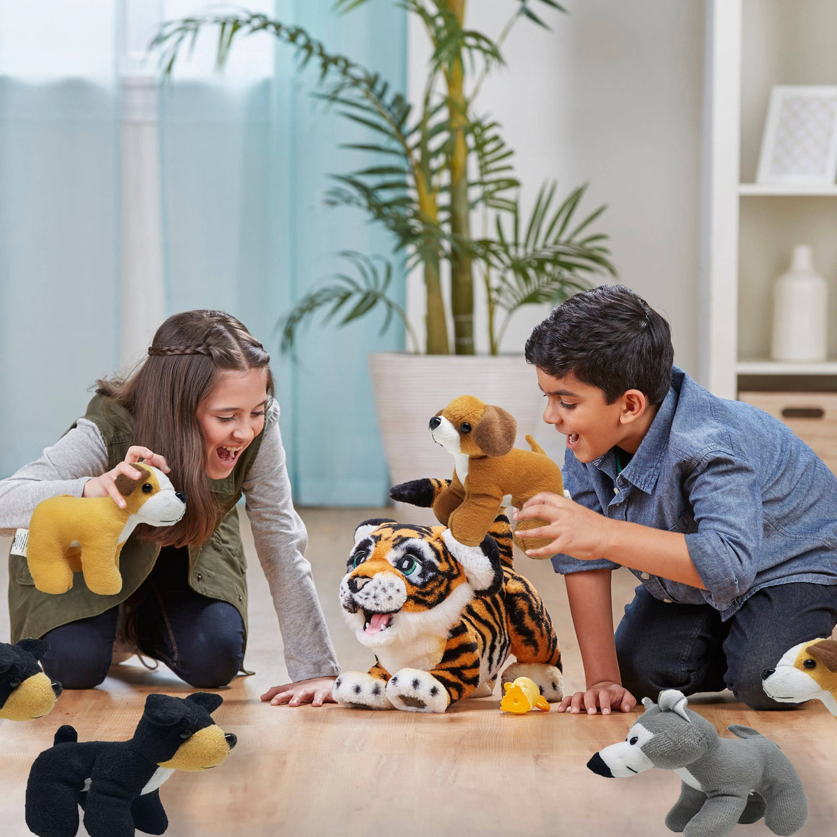 4E's Novelty Plush Dogs decor for a kid's bedroom or play space