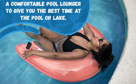 Two easy-grip handles on the 4E's Novelty pool float aid entry and stability.