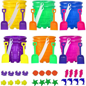 4E's Novelty sand buckets in bright colors ready for beach play and party favors