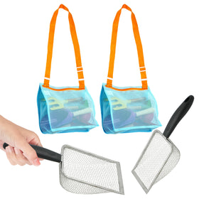 4E's Novelty shark tooth sifter on the beach for easy shell hunting.