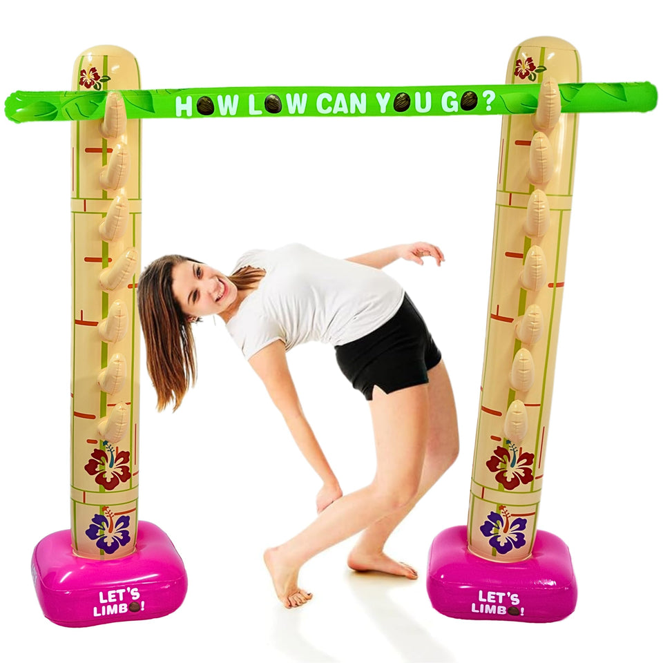4E's Novelty summer inflatable limbo game pole for adjustable challenge and backyard fun.