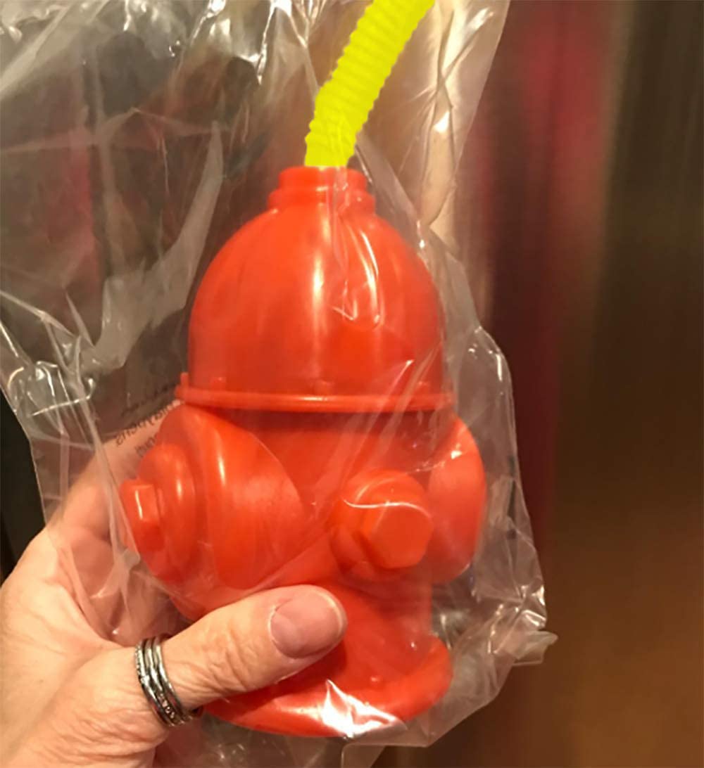 4E's Novelty fire hydrant cups; individually wrapped for tidy party prep.