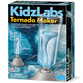 4M KidzLabs tornado maker bottle demo showing swirling vortex for classroom learning