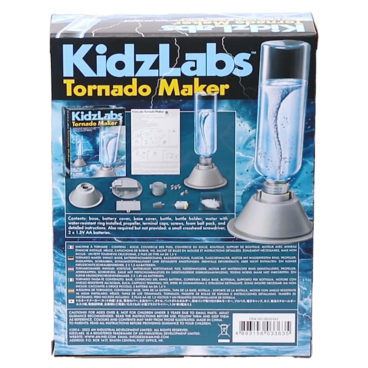 4M KidzLabs tornado maker vortex in action powered by batteries
