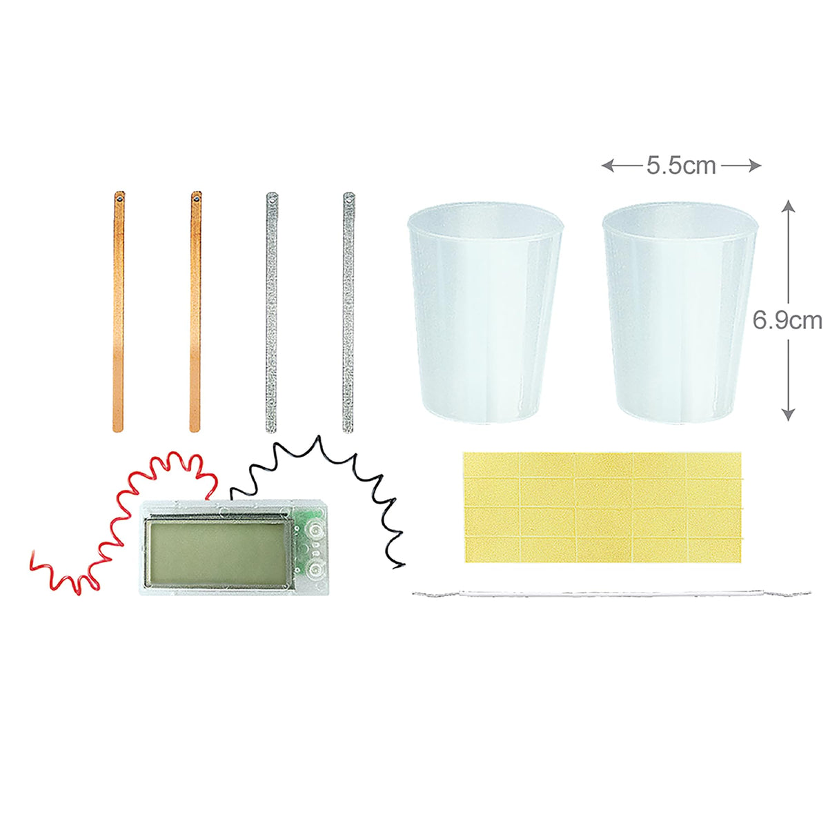 4M Potato Clock copper and zinc strips illustrate conductive power in action.