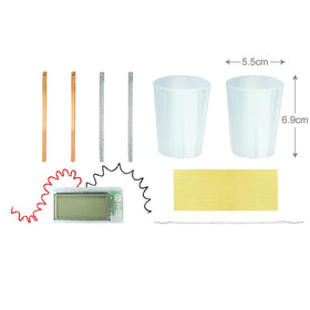 4M Potato Clock copper and zinc strips illustrate conductive power in action.