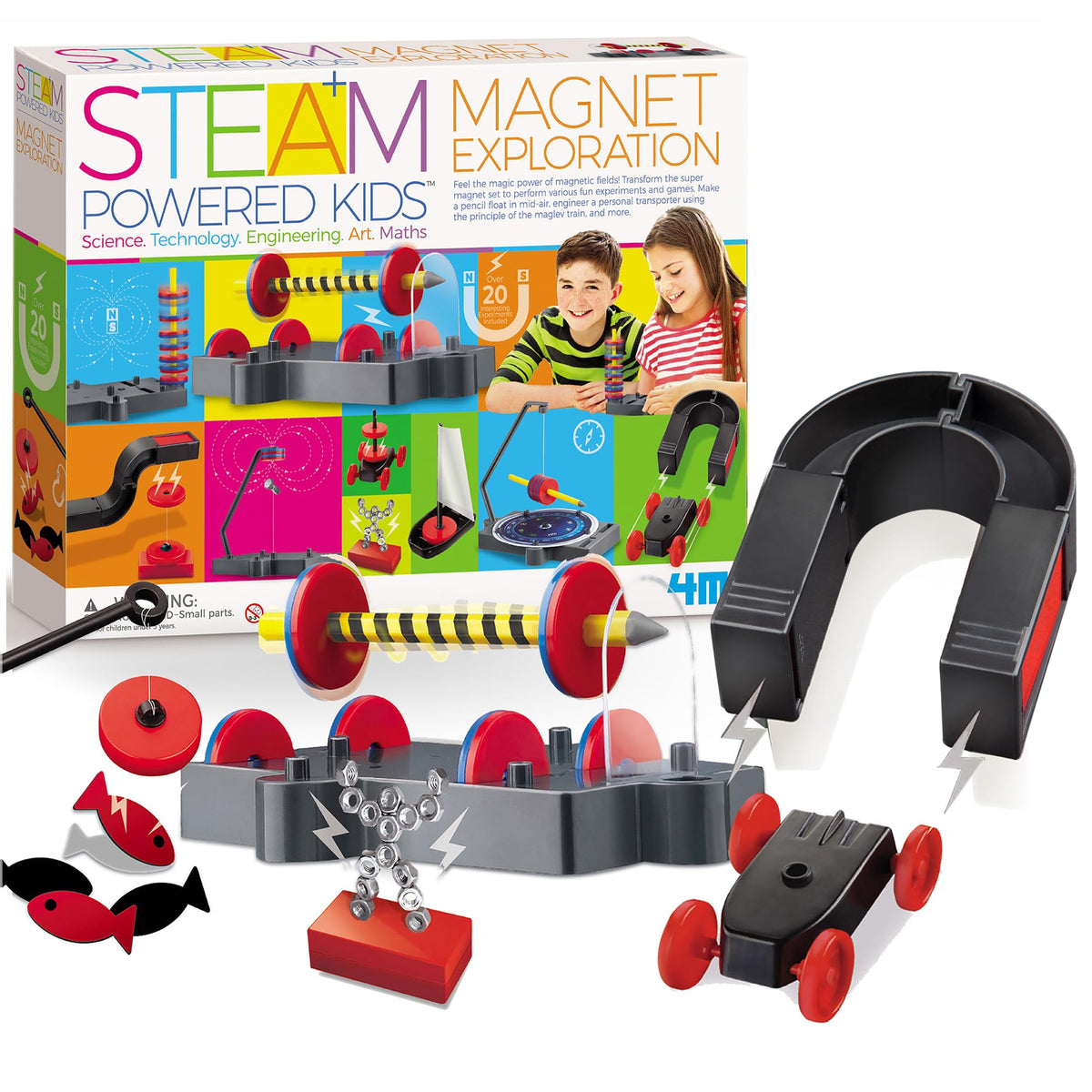4M STEAM magnet exploration wand demonstrates magnetic attraction for hands-on learning.